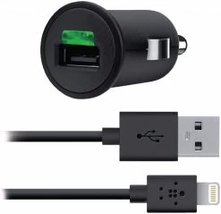 Belkin Belkin 2.1A Car Charger + Lightning ChargeSync Cable For IPhone 5 - Black