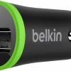 Belkin Belkin LED USB Autolader 2,1A - Green Ring Black
