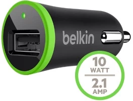 Belkin Belkin LED USB Autolader 2,1A - Green Ring Black - Afbeelding 3