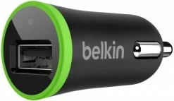 Belkin Belkin LED USB Autolader 2,1A - Green Ring Black