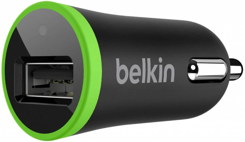 Belkin Belkin LED USB Autolader 2,1A - Green Ring Black