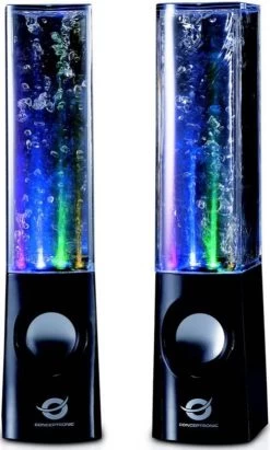 Conceptronic Conceptronic CLLDWASPKB Dancing Water LED Speakers - Black