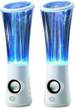 Conceptronic Conceptronic CLLDWASPKW2 Dancing Water LED Speakers - White
