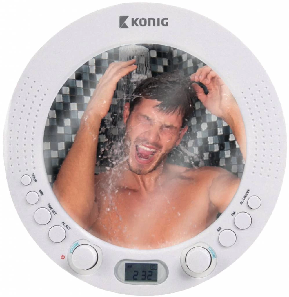 Konig Konig AM/FM LED-display Doucheradio Met Spiegel - Afbeelding 2
