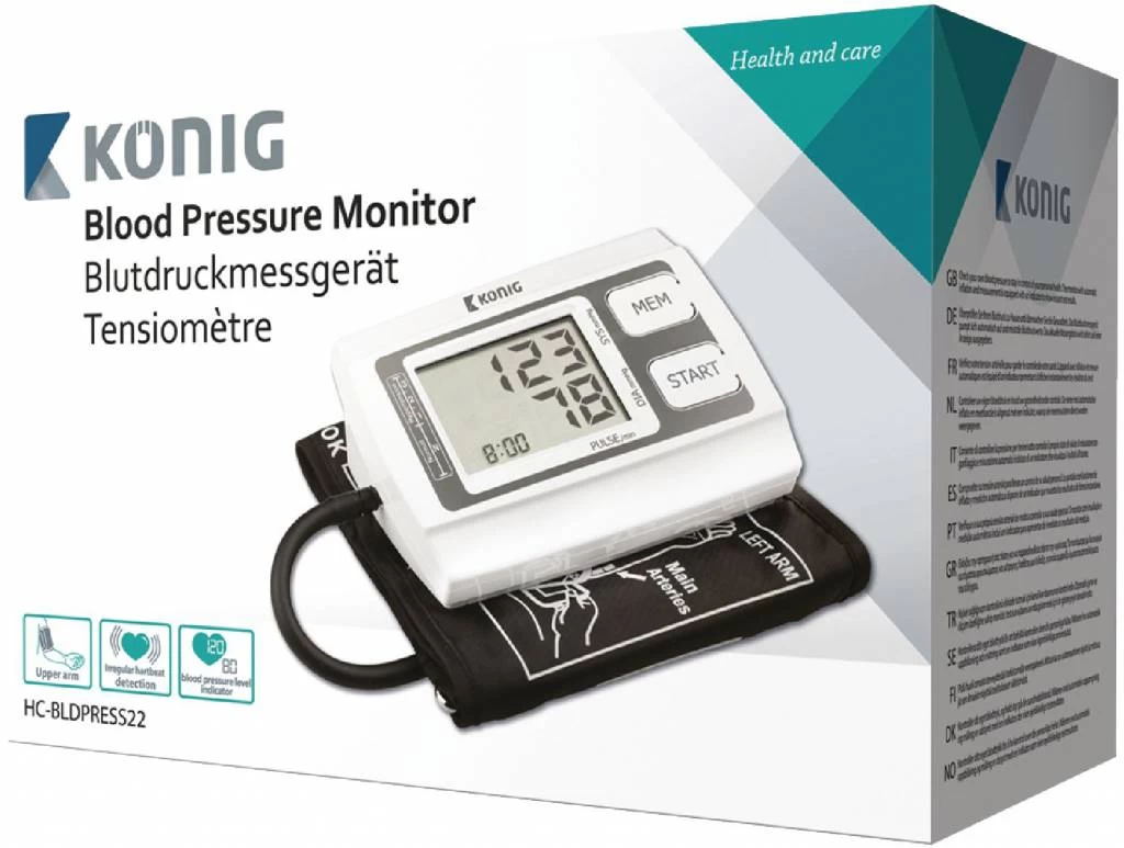 Konig Konig HC-BLDPRESS22 Bovenarmbloeddrukmeter - Afbeelding 3