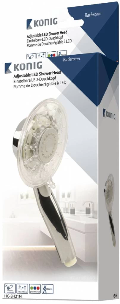 Konig Konig HC-SH21N LED Douchekop Waterflow - Willekeurig - Afbeelding 6