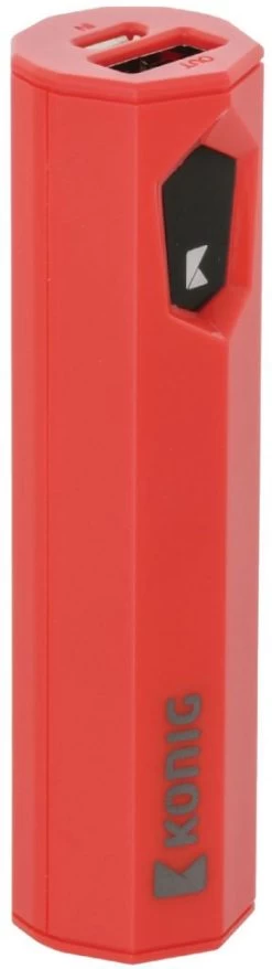 Konig Konig LED Powerbank 2500 MAh USB - Rood