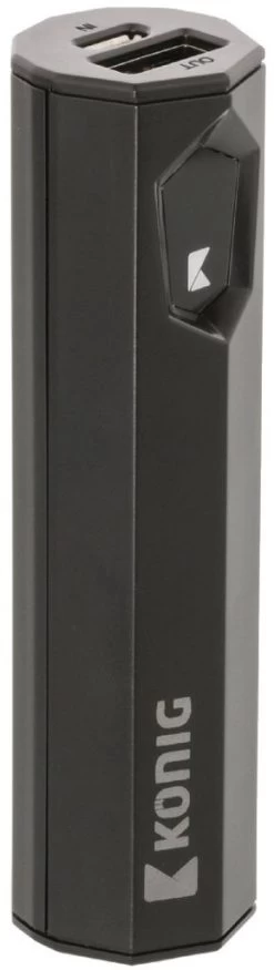 Konig Konig LED Powerbank 2500 MAh USB - Zwart