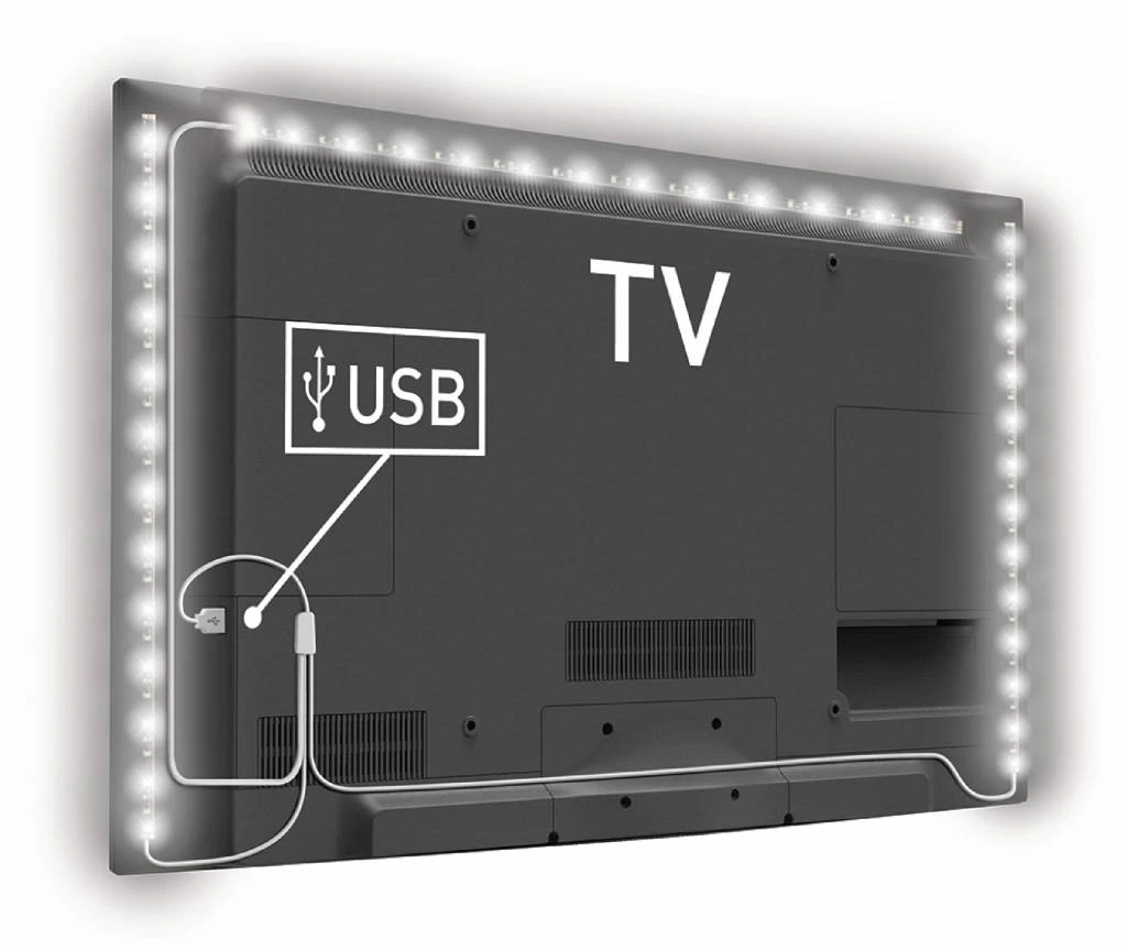 Konig Konig USB LED TV-strip Dimbaar 2 X 45 CM 1 X 90 CM - Cool White