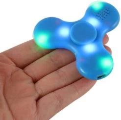Merkloos Bluetooth LED Speaker Fidget Hand Spinner - Mat Blauw