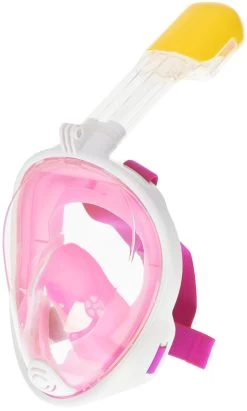 Merkloos Full Face Mask Met Snorkelmasker (Roze, GoPro Houder)