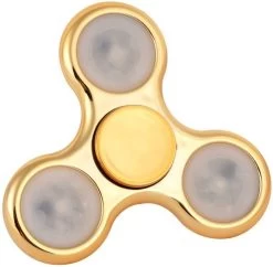 Merkloos LED Fidget Hand Spinner - Chroom Goud