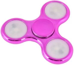 Merkloos LED Fidget Hand Spinner - Chroom Roze