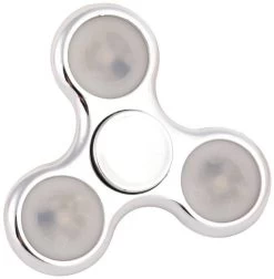 Merkloos LED Fidget Hand Spinner - Chroom Zilver