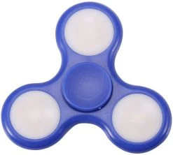 Merkloos LED Fidget Hand Spinner - Mat Blauw