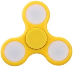 Merkloos LED Fidget Hand Spinner - Mat Geel