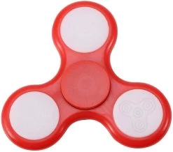 Merkloos LED Fidget Hand Spinner - Mat Rood