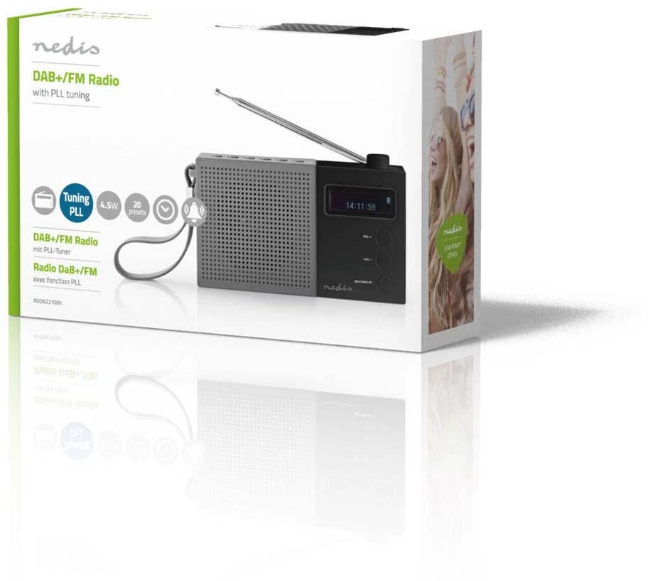 Nedis Nedis DAB+ Radio Met Klok & Alarm - 4,5 W - Grijs/zwart - Afbeelding 7