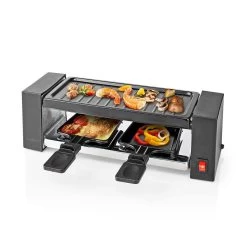 Nedis Nedis FCRA210FBK2 Gourmetstel Voor 2 Personen (Raclette, Grill, 400W)