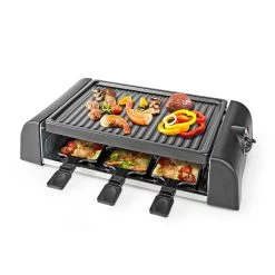 Nedis Nedis FCRA220FBK6 Gourmetstel Voor 6 Personen (Raclette, Grill, 1000W)