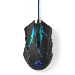 Nedis Nedis GMWD210BK Gaming Muis 1.5 Meter (USB, 6-knops, 1200-3600 DPI, LED)