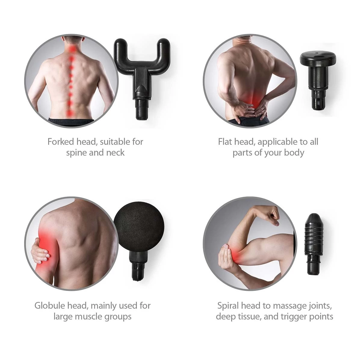 Nedis Nedis HCMSG100 Massage Gun (Klop En Compressiemassage, Oplaadbaar, 4 Opzetstukken) - Afbeelding 2