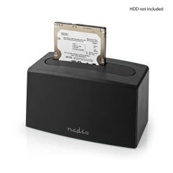 Nedis Nedis HDDUSB3210BK Docking Station Voor 1x HDD/SSD (USB 3.2 Gen1, SATA III, Kloonfunctie)