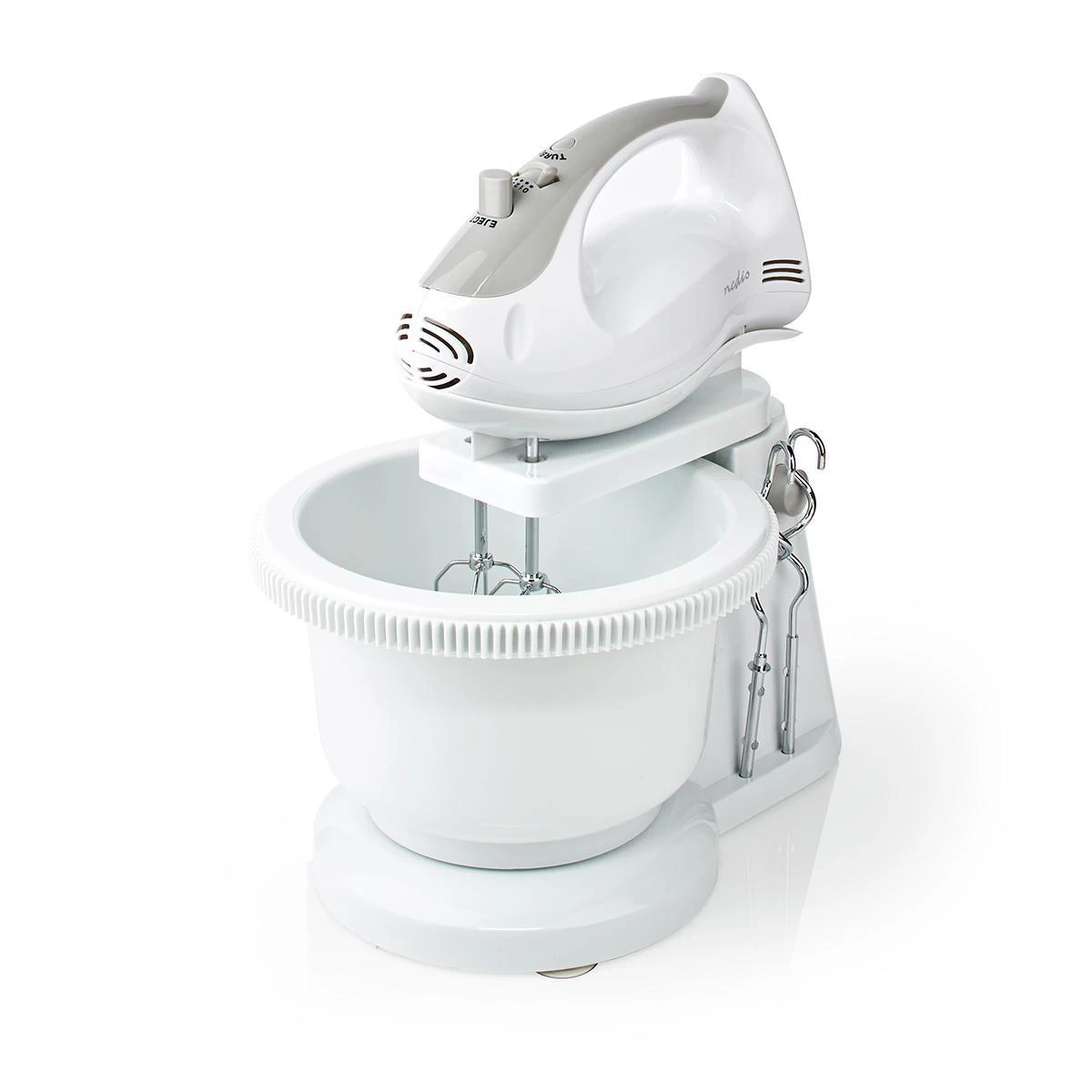 Nedis Nedis KAHM110CWT Handmixer Met Mengkom (200W, Turbo-functie, 5-snelheden) - Afbeelding 2