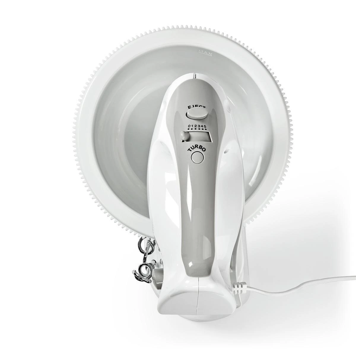 Nedis Nedis KAHM110CWT Handmixer Met Mengkom (200W, Turbo-functie, 5-snelheden) - Afbeelding 5
