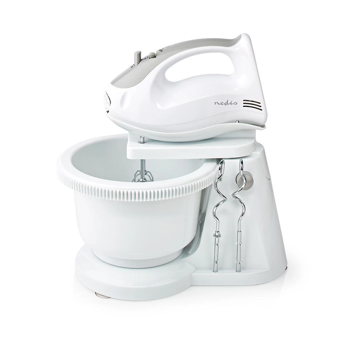 Nedis Nedis KAHM110CWT Handmixer Met Mengkom (200W, Turbo-functie, 5-snelheden)