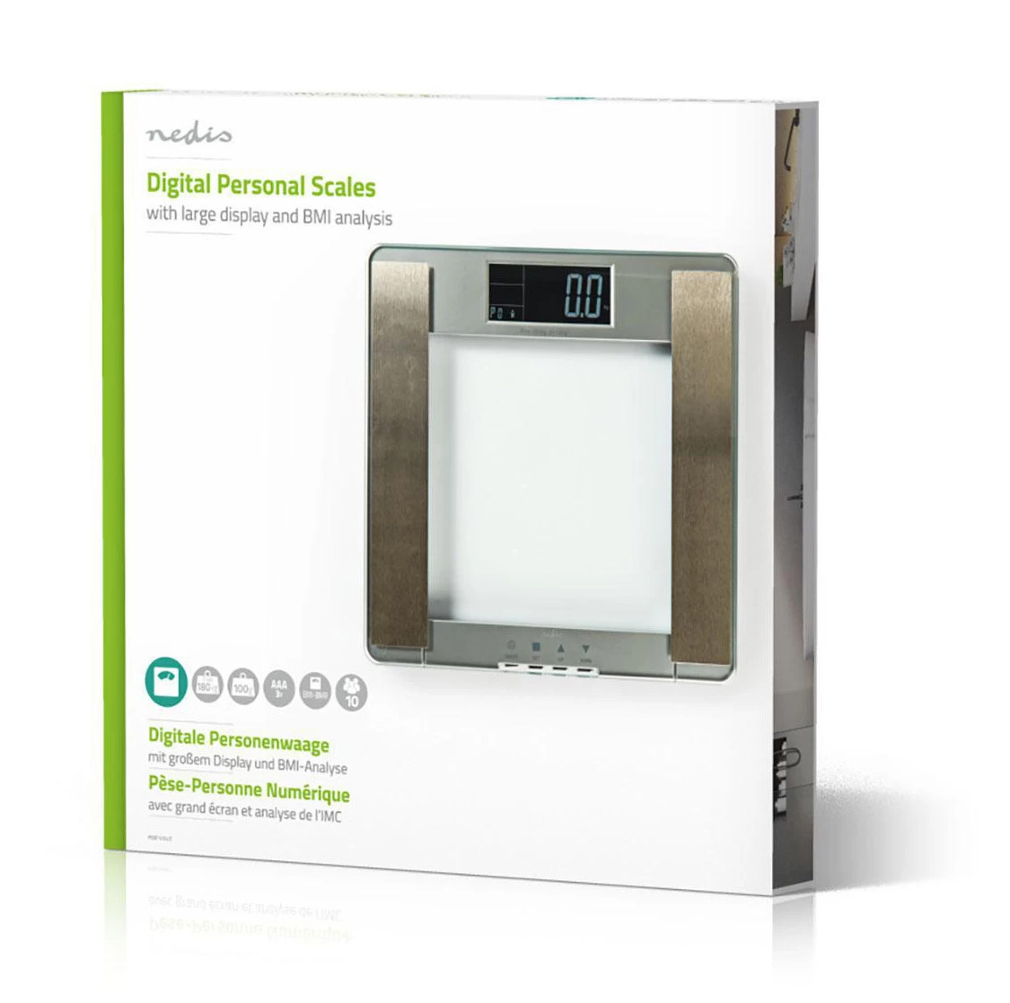 Nedis Nedis PESC120DCT Personenweegschaal BMI - Glas - Afbeelding 3