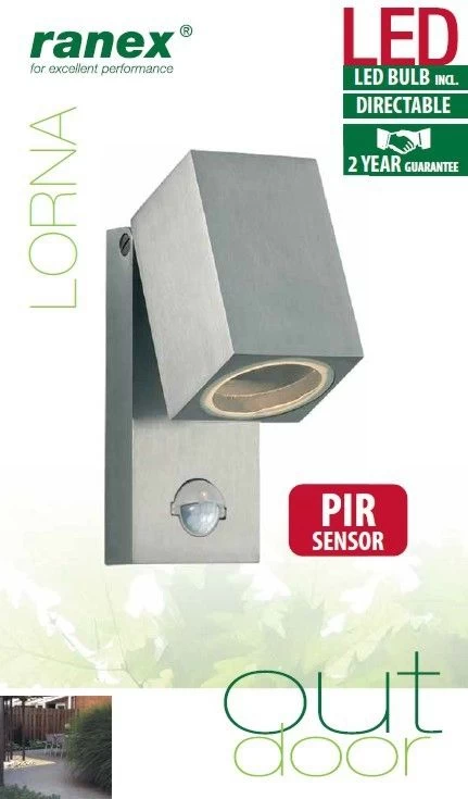 Ranex Ranex Lorna LED Wandlamp Aluminium Glas - Bewegingsmelder - Afbeelding 3