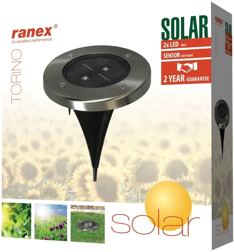 Ranex Ranex Torino LED Solar Grondspot - Rond - Afbeelding 2