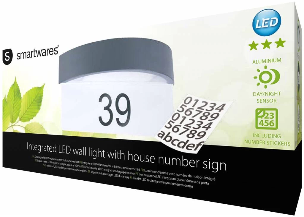 Smartwares Smartwares Sensor LED Wandlamp Met Huisnummer - Afbeelding 4