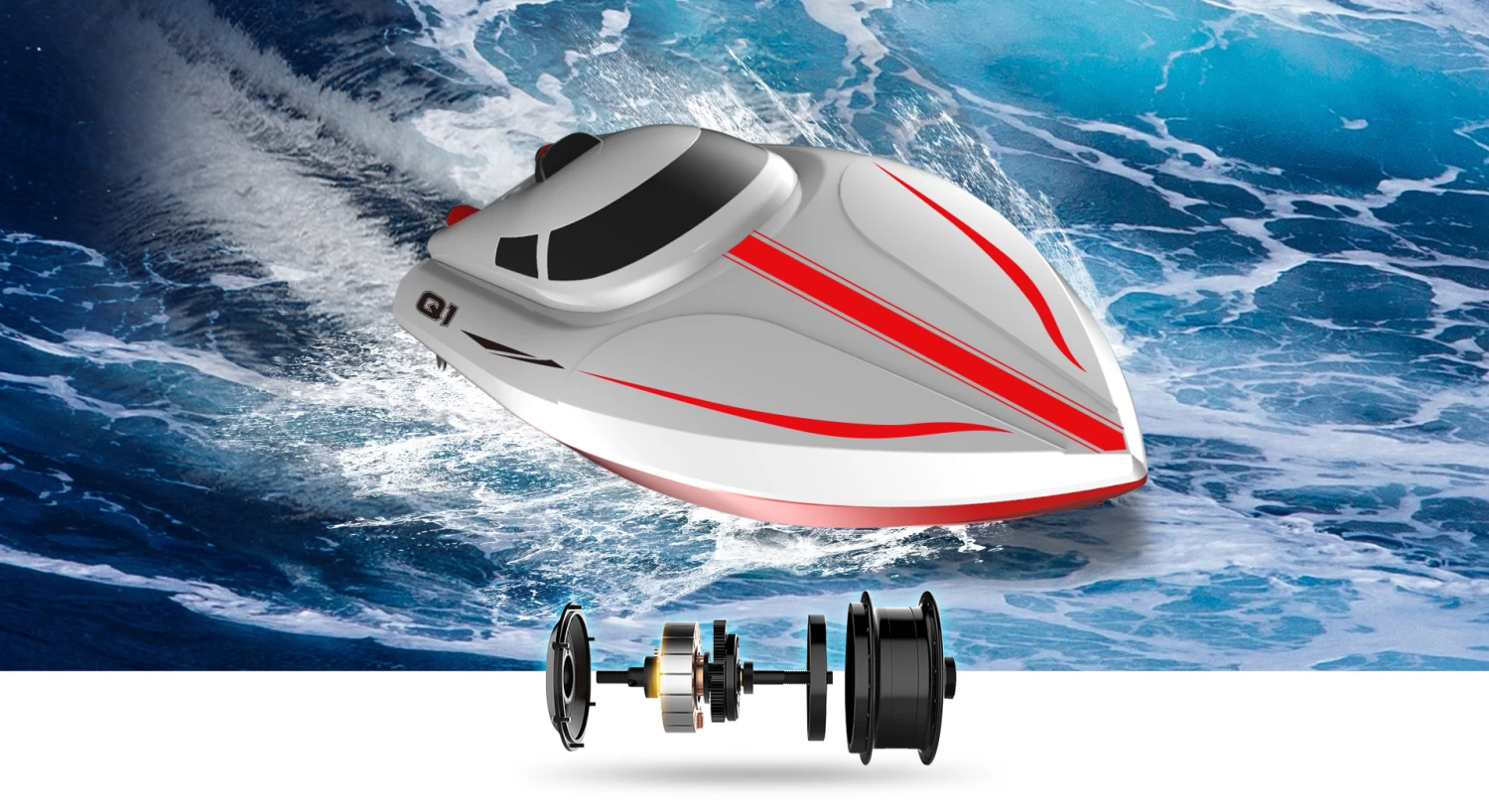 Syma Syma Q1 Pioneer RC Speedboot 2.4GHz 25 KM/U - Afbeelding 8