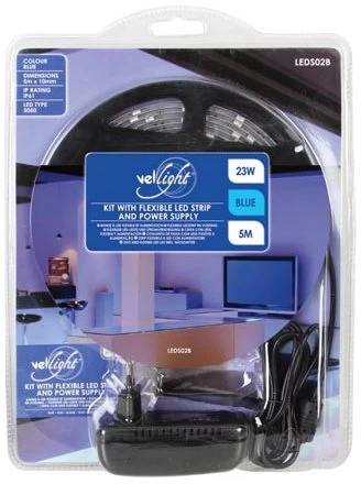 Vellight Vellight LEDS02B 150 LED's Strip 5 M En Voeding Blue - Afbeelding 4