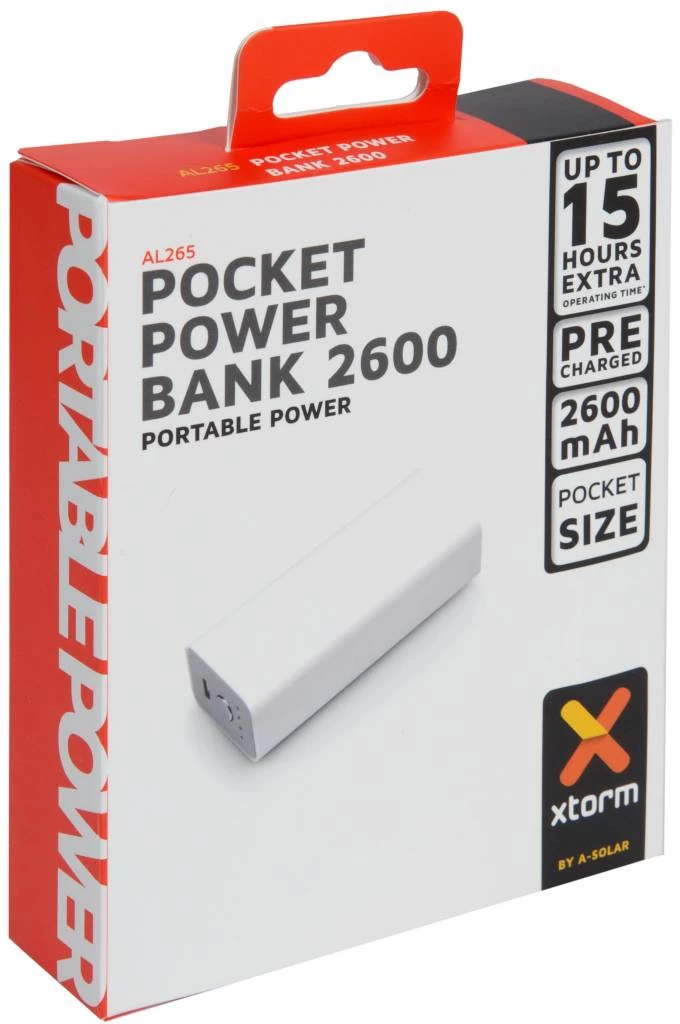 Xtorm Xtorm LED Powerbank Pocket 2600 MAh - White - Afbeelding 5